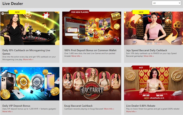 dafabet live casino bonus offers