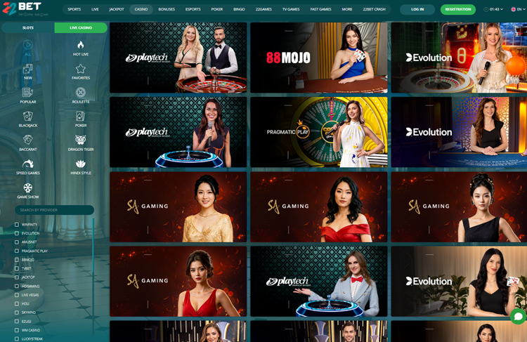 22bet casino baccarat